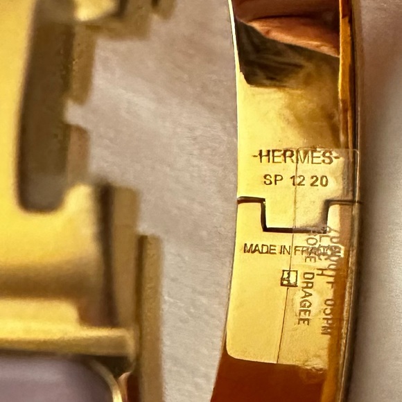 ❌SOLD ELSEWHERE❌BNIB HERMES CLIC H BRACELET ROSE DRAGEE GOLD PLATED 🦄 - Picture 7 of 10